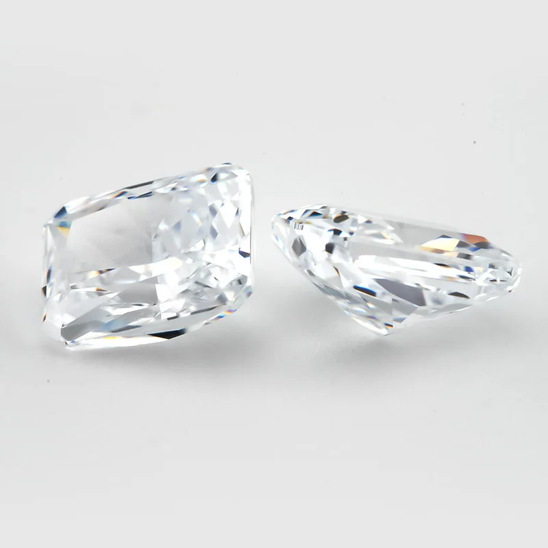 2 Stück 4x6mm~8x10mm achteckige, strahlende, Crushed-Ice-Schliff-Zirkonia-Steine 5A, lose synthetische CZ-Edelsteine für die Schmuckherstellung – Detail 27