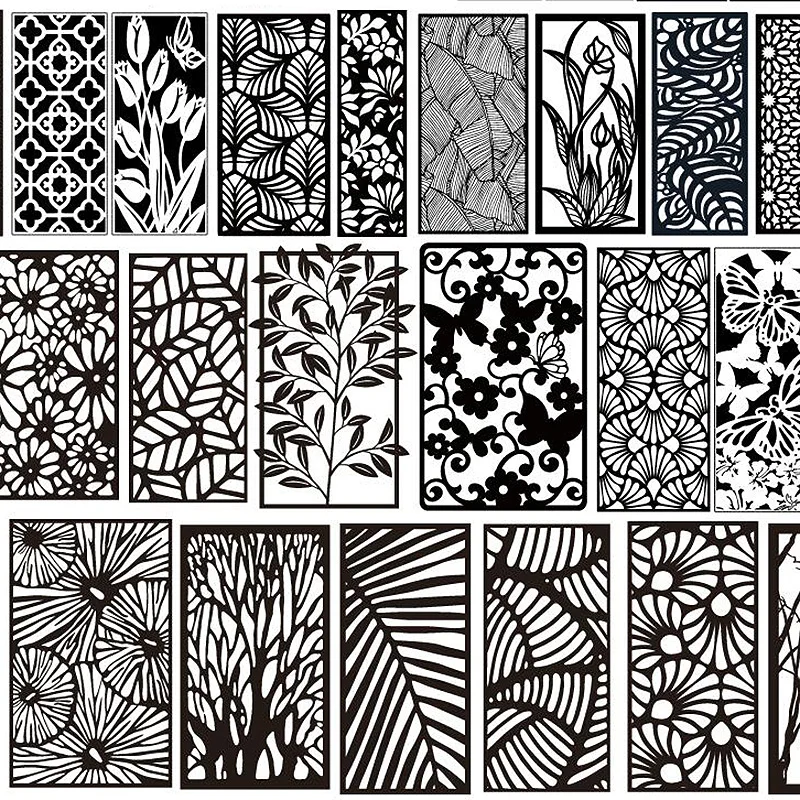 لوحة جمع لوحات الشاشة للرسم ، مقسم غرفة ، الليزر قطع ناقلات تصميم ، كدر أقسام الملفات ، قطع والنقش ، 100 قطعة
