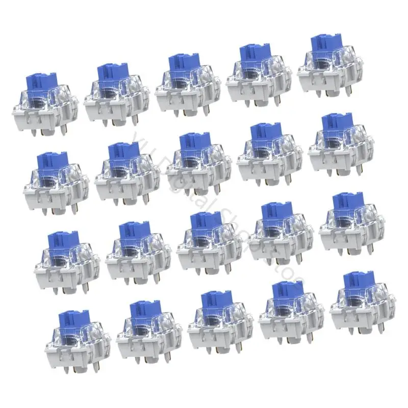 96BA V2 Tastaturschaltermodul für DIY-Reparatur mit transparentem Gehäuse und blauem Stiel – Detail 3