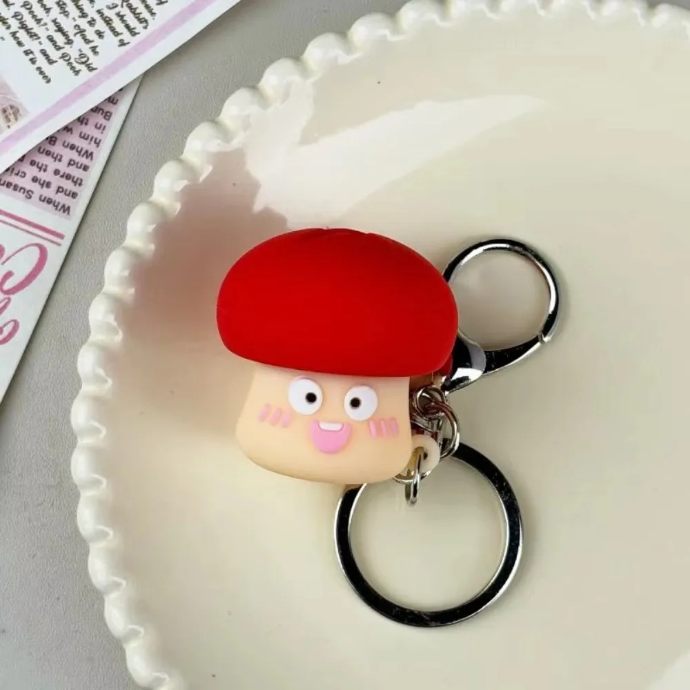 Keyring Mini Mushroom Button Clicker Abstract Keyboard Keychain Fidget Cartoon Pendant Button Click Key Holder