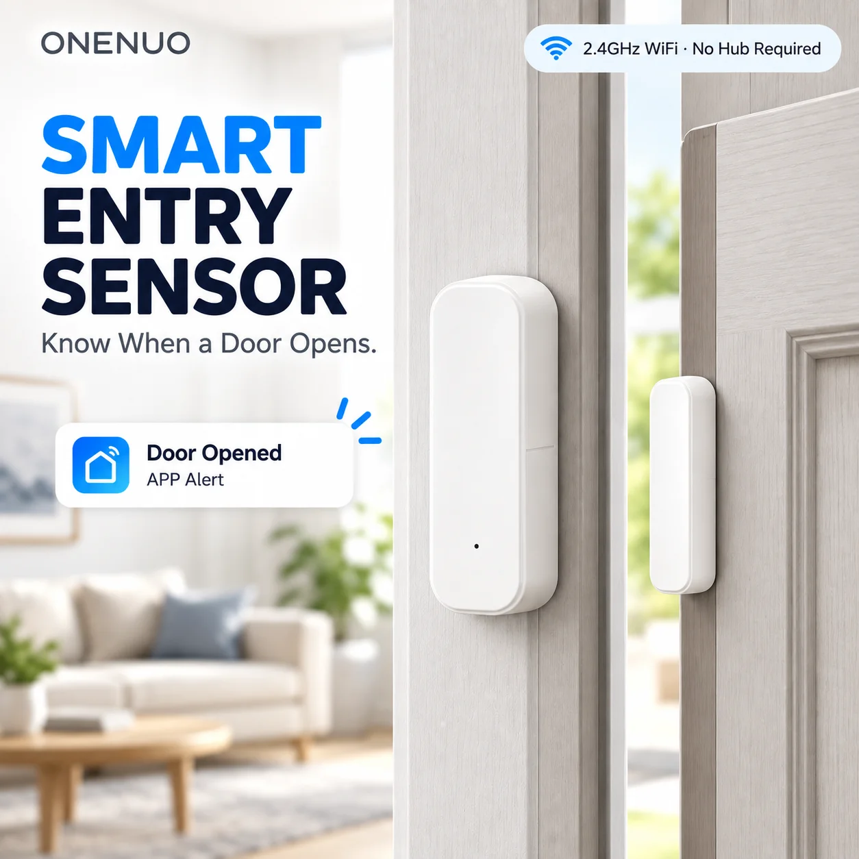 Tuya WiFi Door Window Sensor Magnetic Contact Detector Smart Life APP Open Close Alert Home Security Alarm