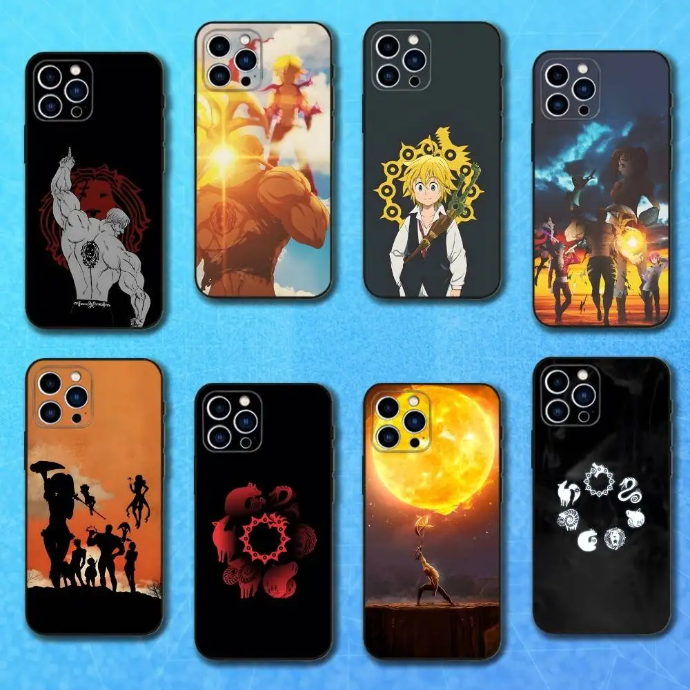 

Comics N-Nanatsu NO T-Taizai Case For iPhone 17,16,15,14,13,12,11 Plus,Pro Max,XS,X,XR,SE,Mini,8,7,Soft Silicone Black Cover