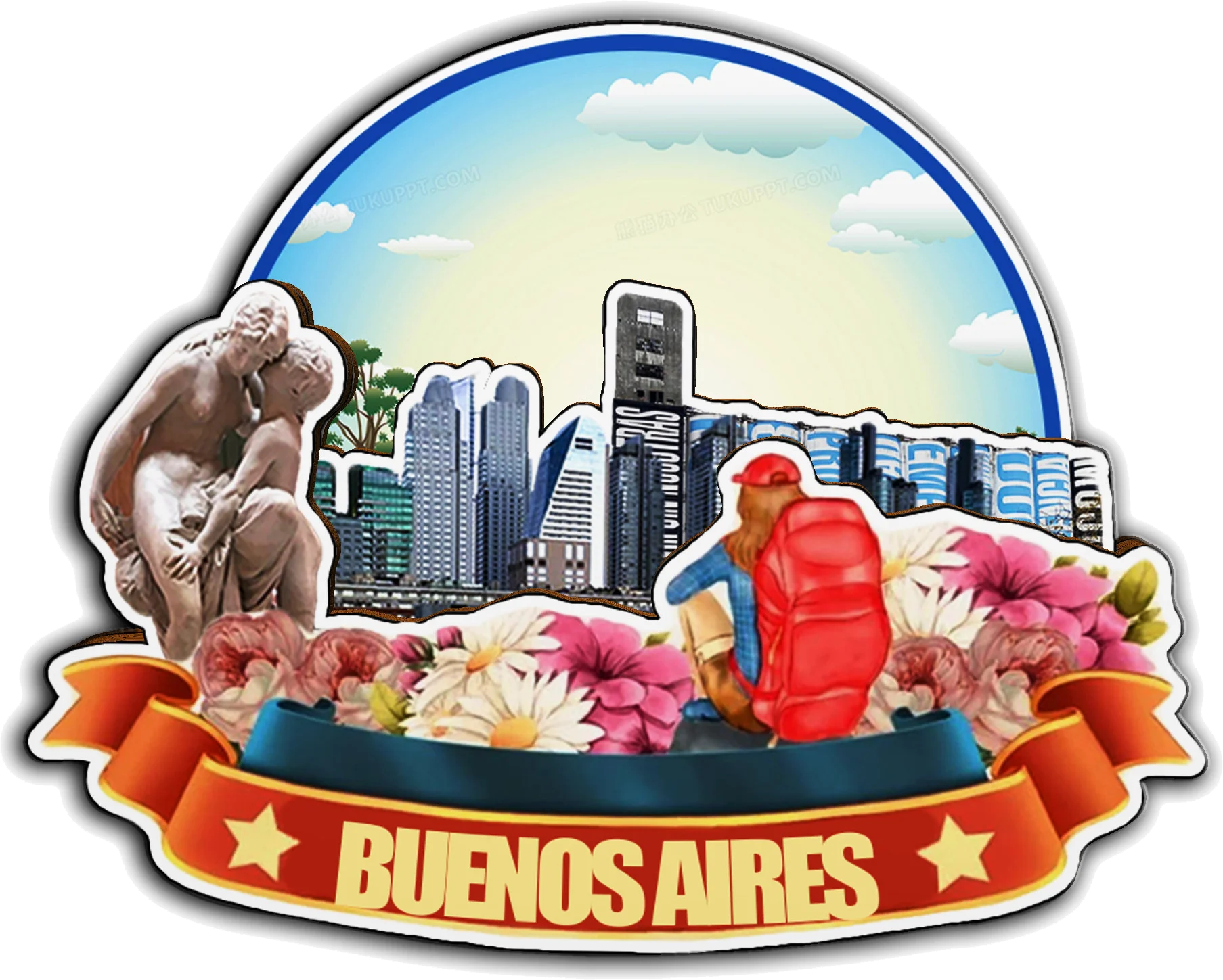 مغناطيس ديكور لـ Ushuaia Cordoba San Carlos De Bariloche Buenos Aires El Calafate Argentina City Landmark تذكارية للسفر