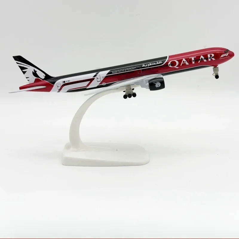 New 20cm Qatar B777-300 Toy Airplane Model Metal Diecast Airplane Model Kit with Stand＆wheel For Display Collection or Gift