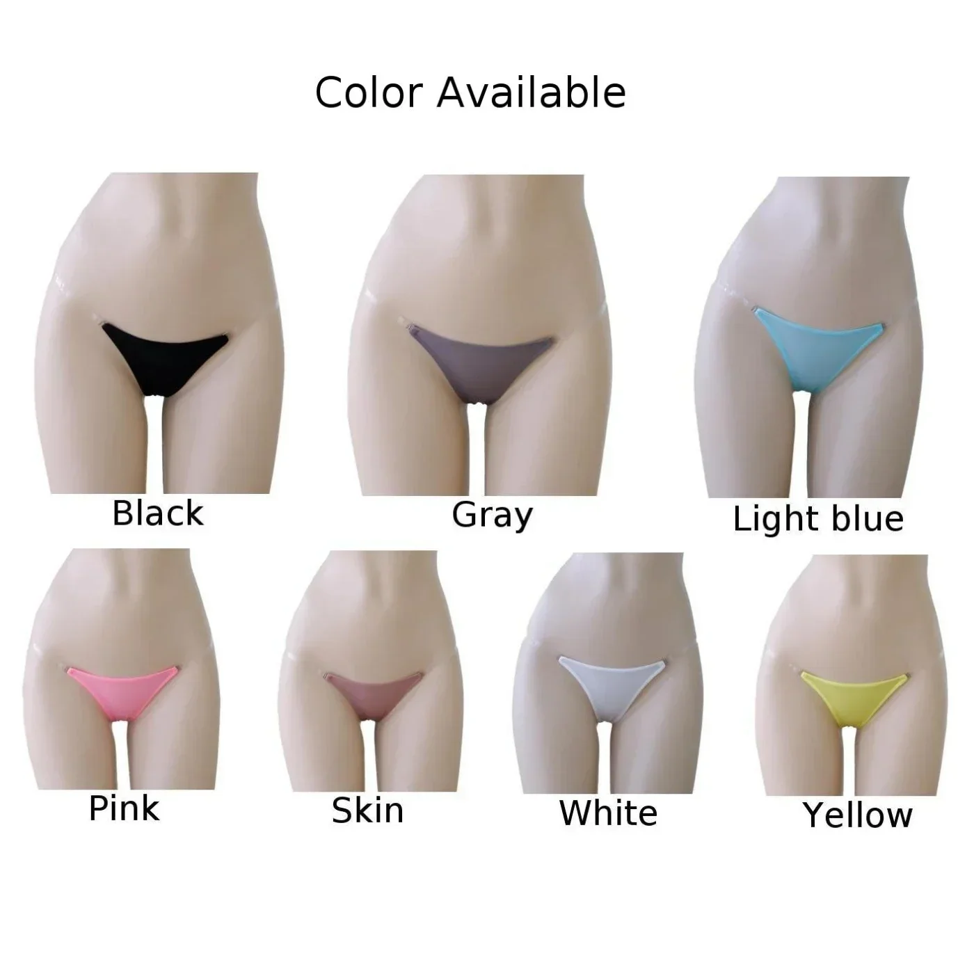 ​Sexy Women Ice Silk G String See Through Low Rise Seamless Thongs Lingerie Underwear Transparent Adjustable Waisted Panties