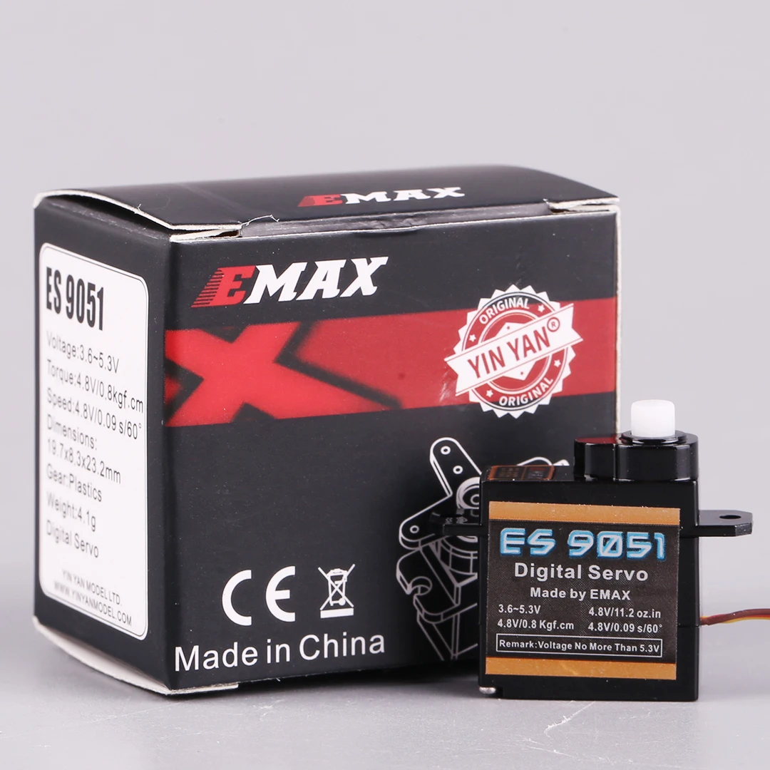 EMAX ES9051 플라스틱 디지털 서보, RC 자동차 헬리콥터 보트 비행기 액세서리에 사용되는 기어 포함, 4.1g 방수 서보