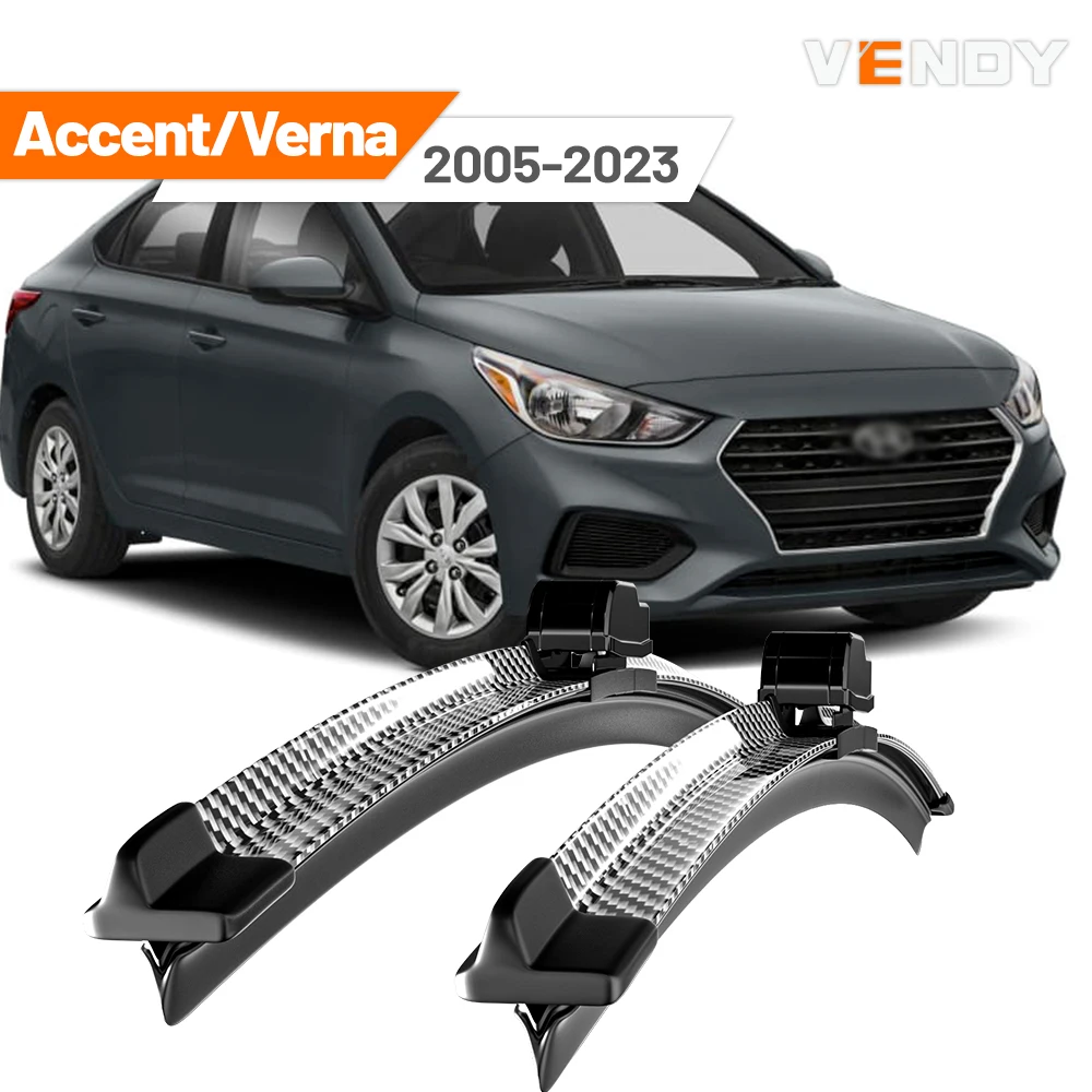 Für Hyundai Accent Verna 2005-2023 2010 2011 2015 2016 2017 2018 2019 2020 2 stücke Frontscheibe Wischer klingen Scheibenwischer