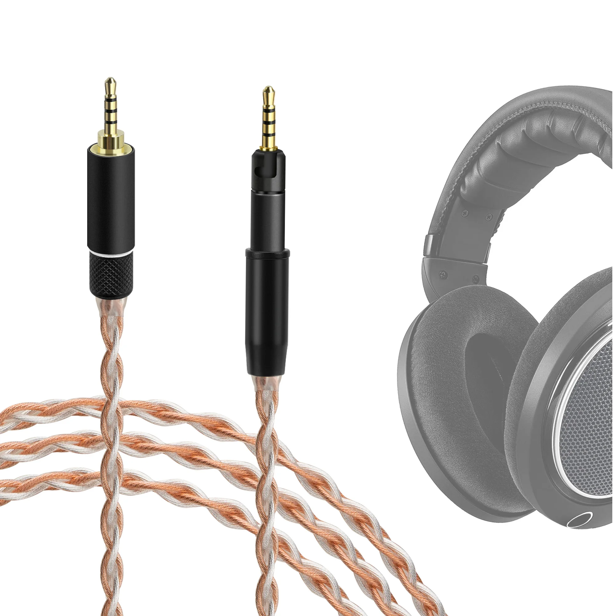 

Аудиокабель Geekria Apollo Copper Silver Braid Upgrade, совместимый с Sennheiser HD 620S