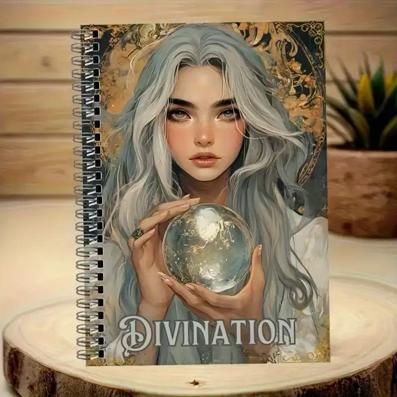 Divination Journal English For Spiritual Lovers Spiral Notebook Mystic Witch Crystal Ball Cover For Divination And Spiritual