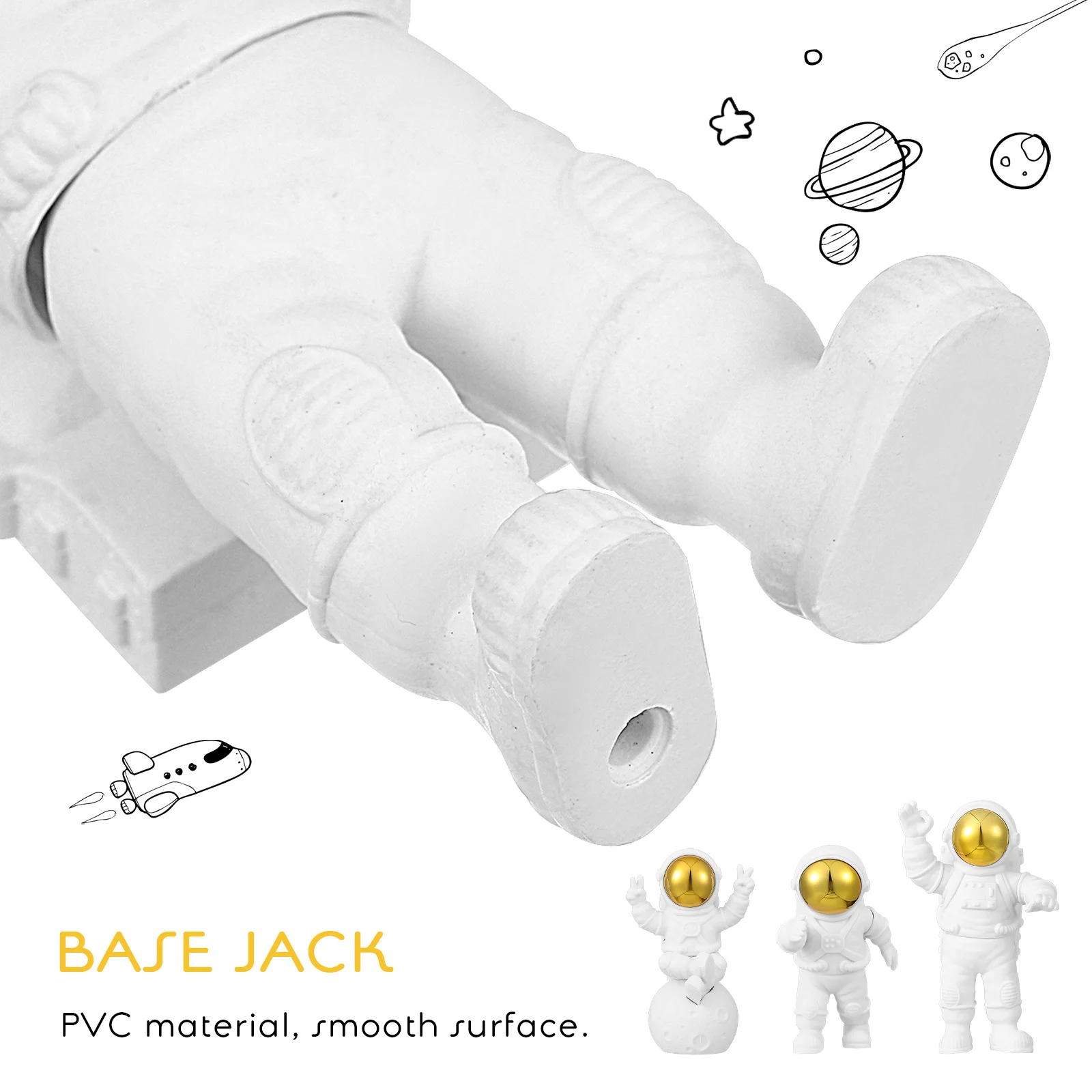 

3Pcs Astronaut Statues Spacemen Ornaments Space Theme Desk Shelf Bedroom Desktop Decor Sculptures for Space Lovers