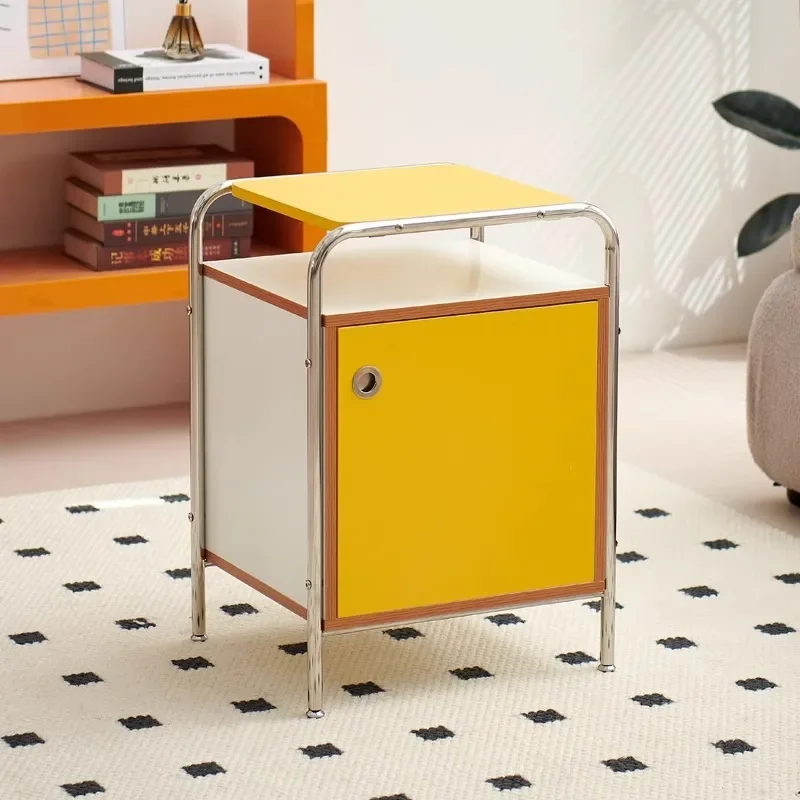 中世韓国風インスタイルベッドサイドテーブル北欧シンプルリビングルームソファサイドキャビネット収納ロッカー