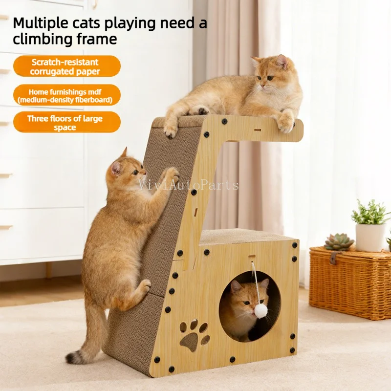 Vertical Corrugated Cardboard Cat Scratcher Durable Scratch Pad Sofa Protector Cat Bed Kitten Play Toy