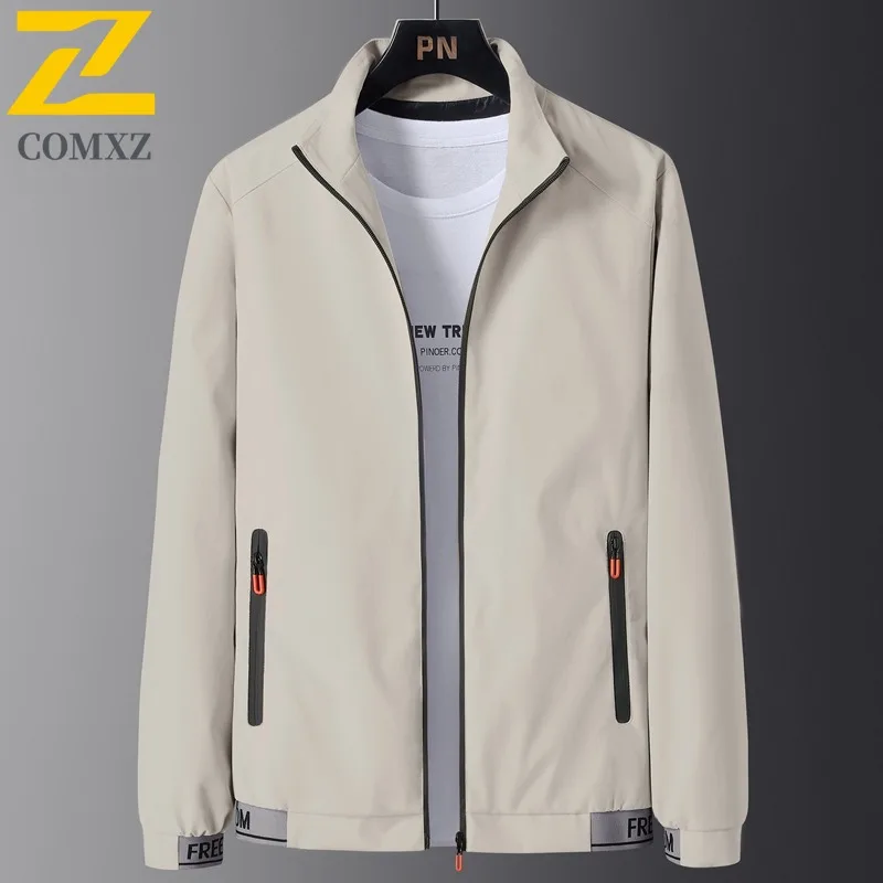 

COMXZ 2025 Spring Autumn New Men Jacket Stand Collar Coat Stylish Top Baseball Fashion Simple Thin Outerwear