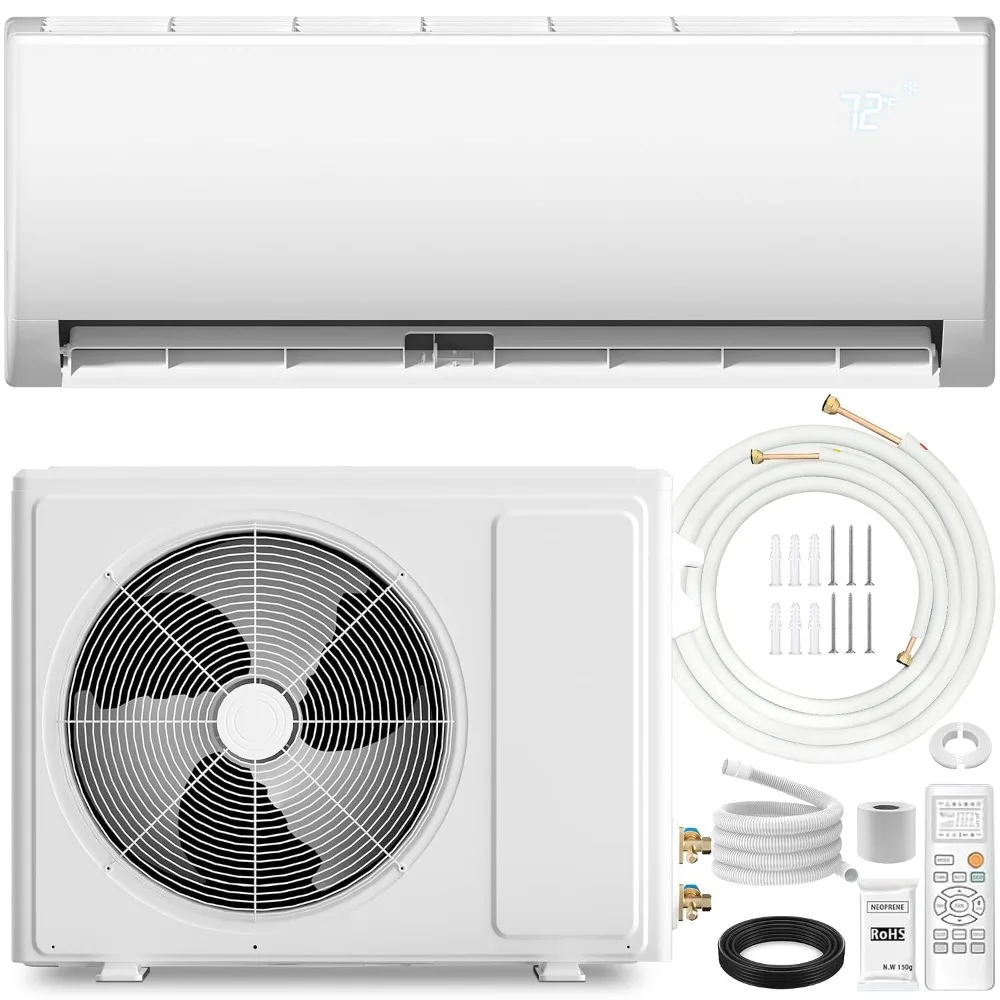 

12000 BTU Mini Split AC & Heat Pump, 110V/120V Wall Mount Ductless Inverter System, 19 SEER2, Ultra Quiet, Custom