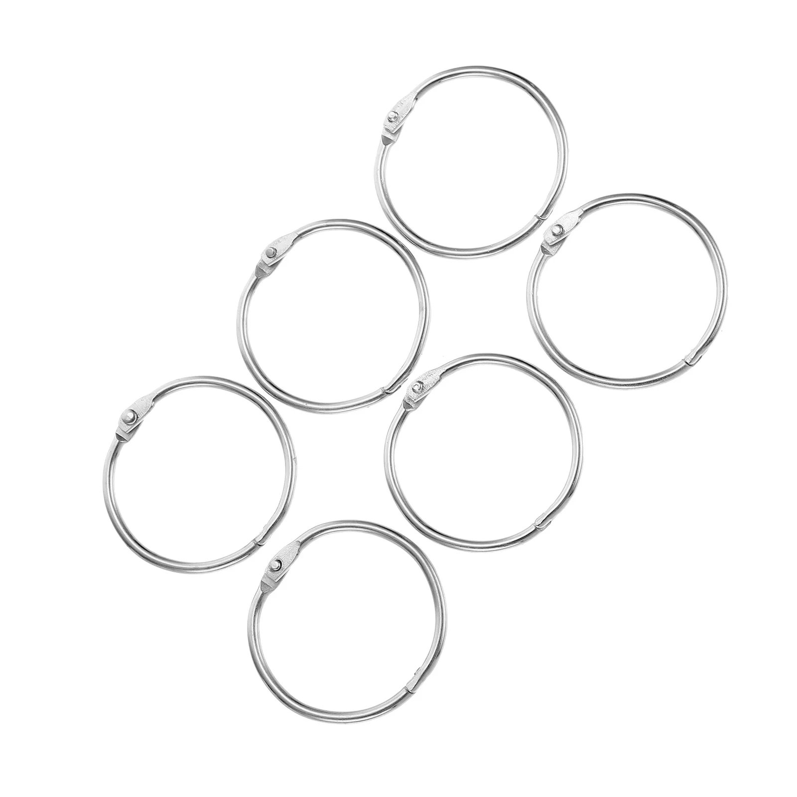 50 قطعة حلقات الموثق أوراق فضفاضة مادة الحديد سطح أملس مرنة مريحة DIY بها بنفسك مكتب المدرسة الموثق خواتم #6