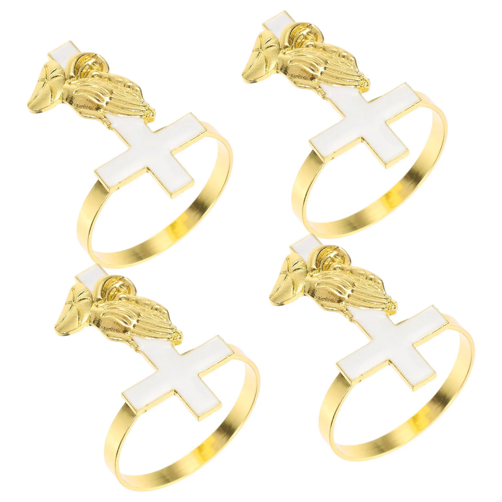 

4pcs Cross Rings Alloy Buckles Wedding Party Table Decor Napkin Holder Restaurant Home Use Serviette Rings Holiday Decoration
