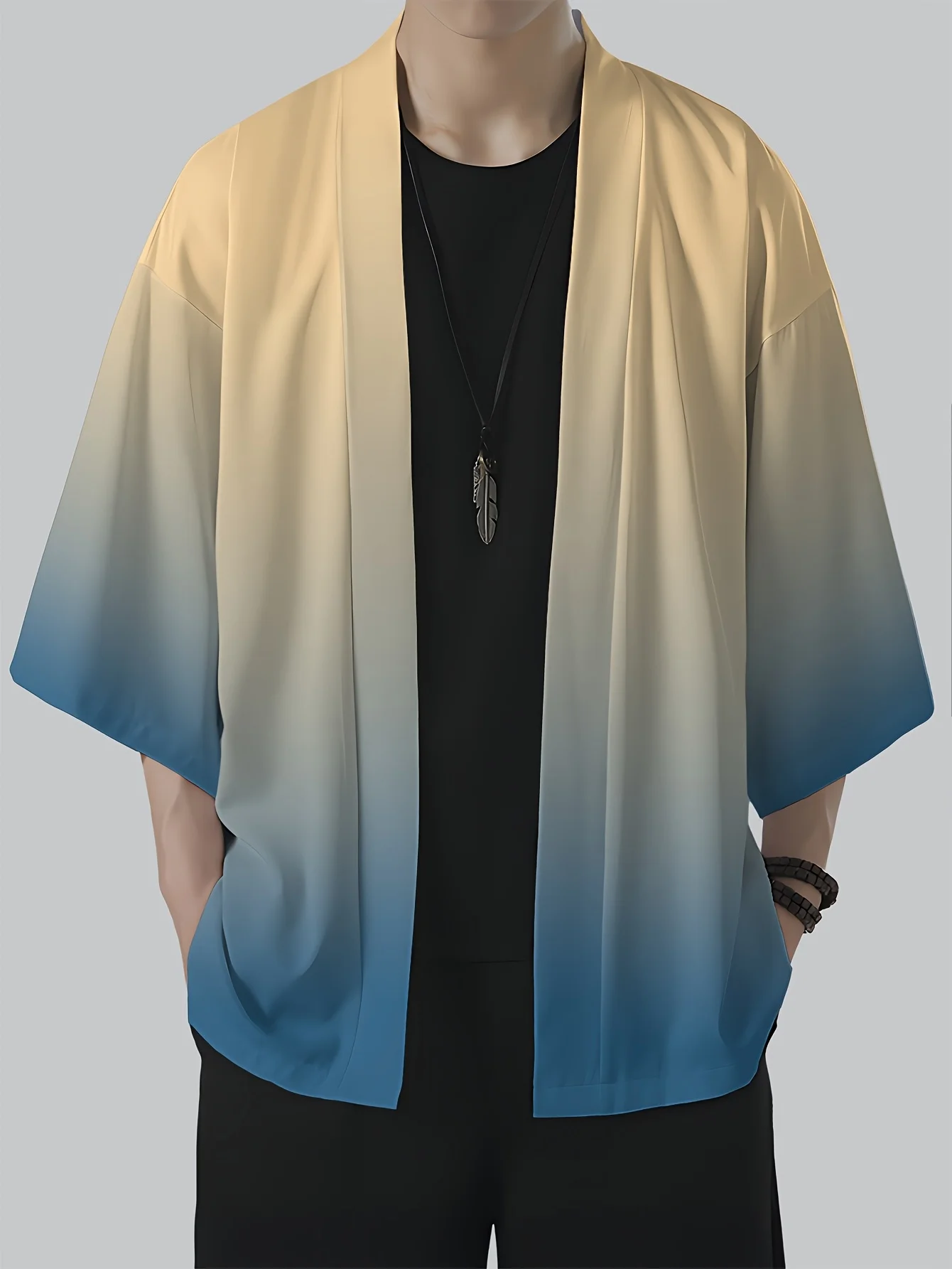 2026 Summer Men's Kimono 3D Printed Design Breathable Lightweight Casual Fashion Outdoor Street Men's Clothing