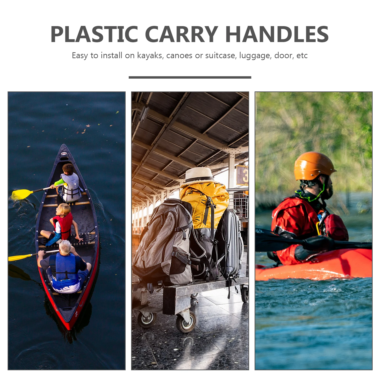 

6pcs Plastic Carry Handles For Kayak Durable Pvc Replacement Handle For Boat Canoe Luggage Side Mount Watercraft Accessory