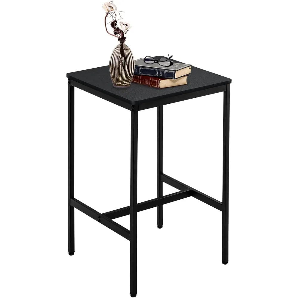 

Square Bar Table,Small Kitchen Dining Table,Cocktail Table,High Top Pub Table for Party,Sturdy Metal Frame,Space-Saving Narrow T