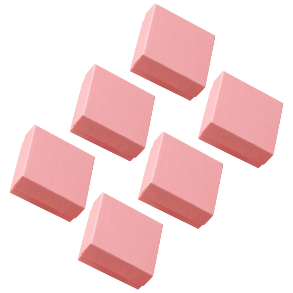 

6 Pcs Jewelry Gift Boxes 7x7x3cm Small Size Sponge Earrings Necklaces Rings Bracelets Bulk Cardboard Packaging Storage Display