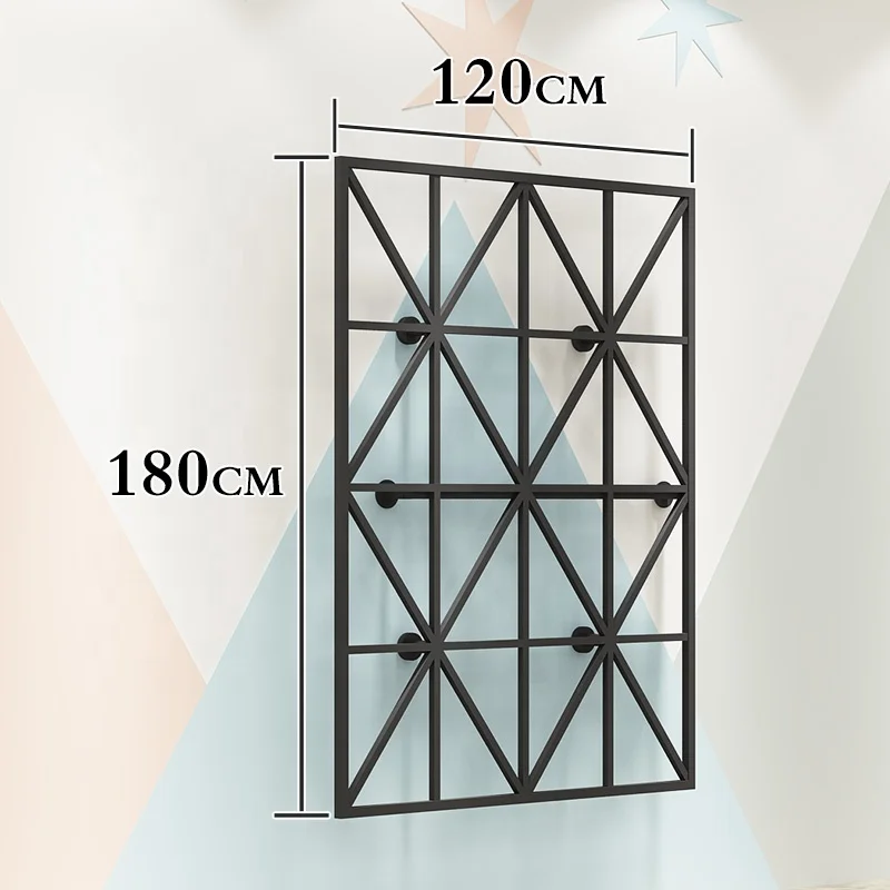 customized.Retail Clothing Store Black Display Rack Shop Child Wall Mounted Clothing Display Rack