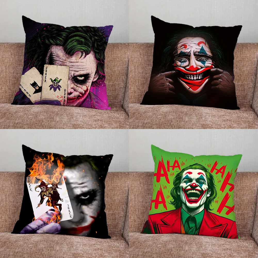 

Cool J-Joker-C-Clown Pillow Case For Home Bedroom Car Office Decoration Living Room Sofa Cushion Cover Suitable