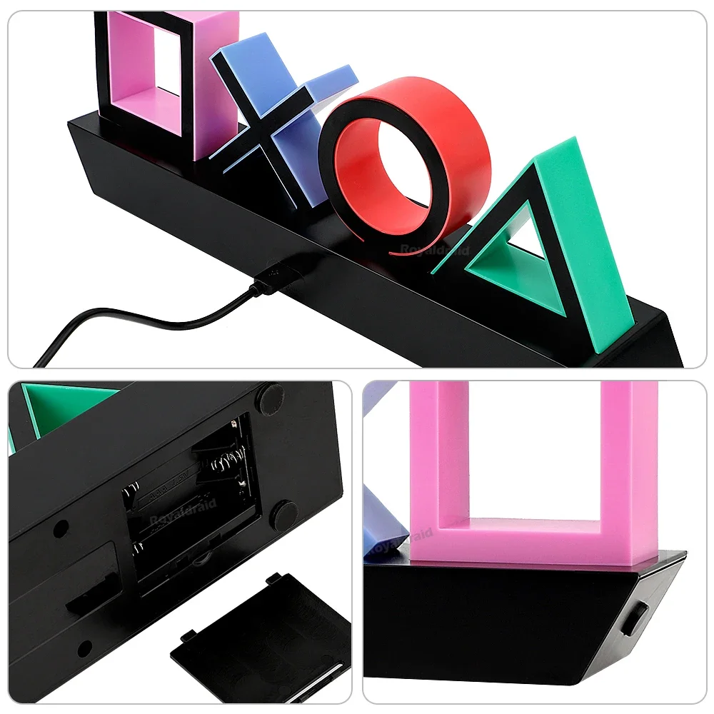 جديد لعبة أيقونة ضوء ل PS4/PS5 الموسيقى أيقونة ضوء التحكم الصوتي LED النيون مصباح جو الديكور لشريط USB/بطارية تعمل بالطاقة