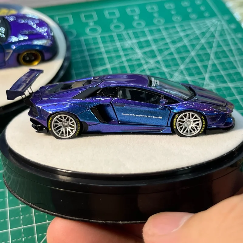 รถโมเดลโลหะผสม PGM 1/64 Aventador LBWK APAxpo ของเล่นสะสม ของขวัญคริสต์มาสสำหรับเด็กผู้ชาย