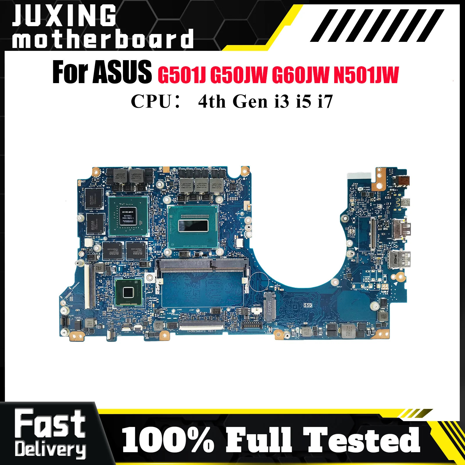 

N501JW Материнская плата для ноутбука ASUS ROG N501J N501JW G501J Материнская плата для ноутбука с процессором i3 i5 i7 100% тестирование ОК быстрая доставка stk