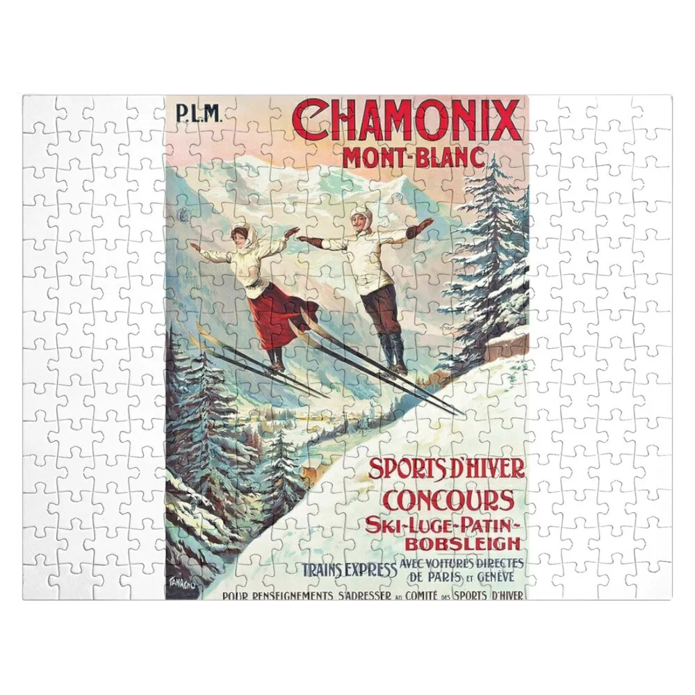 Chamonix, Mont Blanc - Vintage French Travel Poster Jigsaw Puzzle Customized Puzzles For Kids Puzzle Game Children