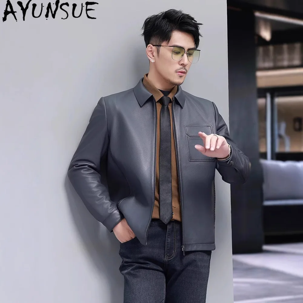 

AYUNSUE Genuine Leather Jacket for Men 2025 Spring Autumn Mens Clothes Real Sheepskin Coat New in Outerwears Jaqueta De Couro