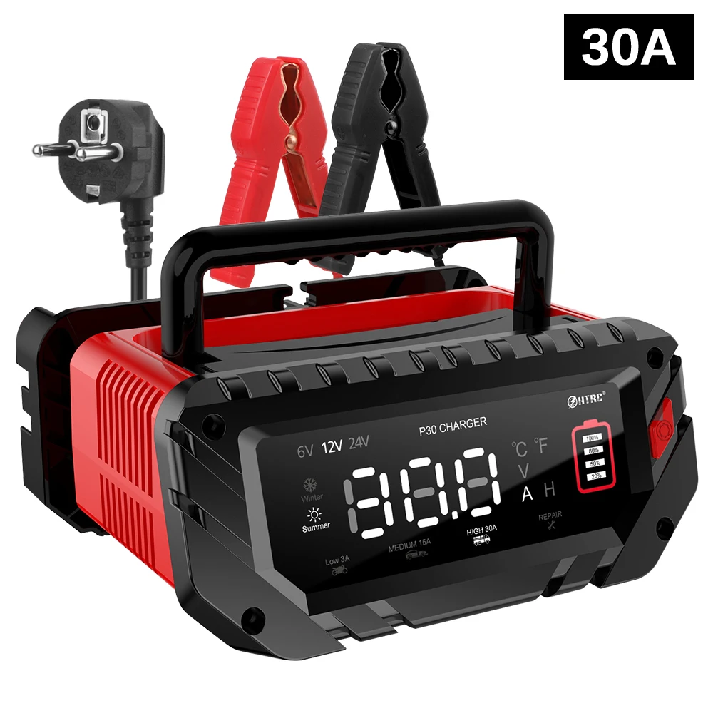 Car Battery Charger Protect Quick Charger Full Automatic 120W for Repair Car Maintainer Multiple Protections 6V/12V LCD Display