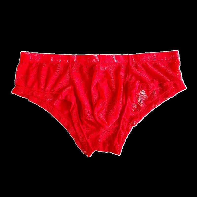 Boxer en Dentelle Transparente pour Homme, Sous-Vêtement Sexy, Taille Moyenne, Poches, pour Procureur