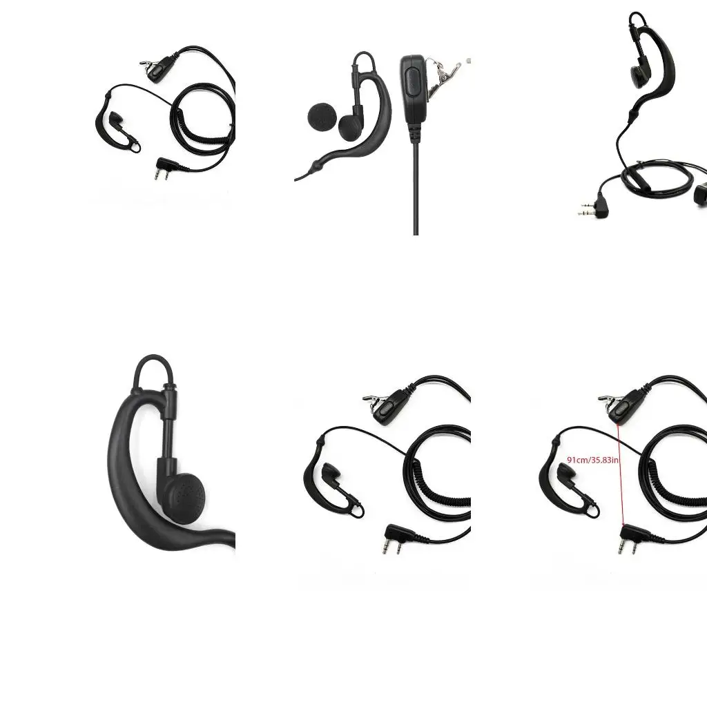 

Two Way Radio Headphone 2 Pin Earpiece with PTT Microphone Fit for UV-5R UV5R UV-5RE K-Type Plug Walkie-Talkie Headset