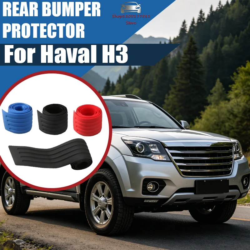 For Haval H3 Custom Car Trunk Door Sill Plate Protector Anti-Scratch Rear Bumper Guard Rubber Mouldings Pad Trim