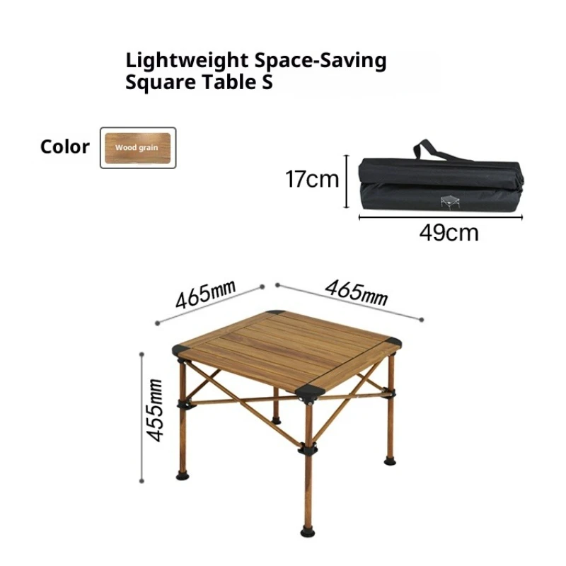 طاولة تخييم قابلة للطي مربعة قابلة للدوران IGT خفيفة الوزن في الهواء الطلق مزدوجة الجوانب من سبائك الألومنيوم المحمولة شرفة طاولة جانبية للقهوة #6