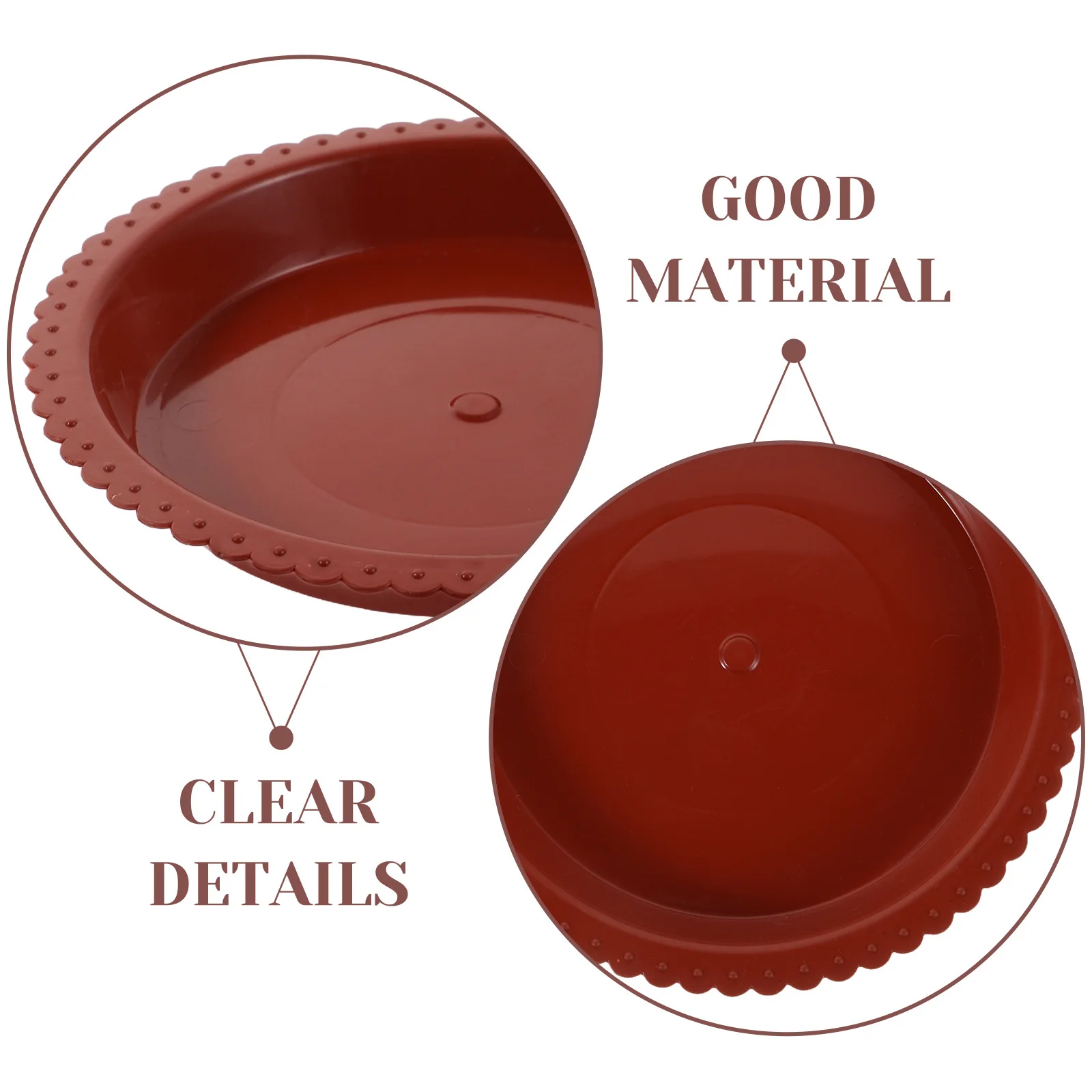 24 قطعة وعاء الزهور الصحن 4.5 بوصة مستديرة البني البلاستيك زارع صينية تسرب الصرف للنباتات الداخلية في الهواء الطلق قاعدة عصارية #6