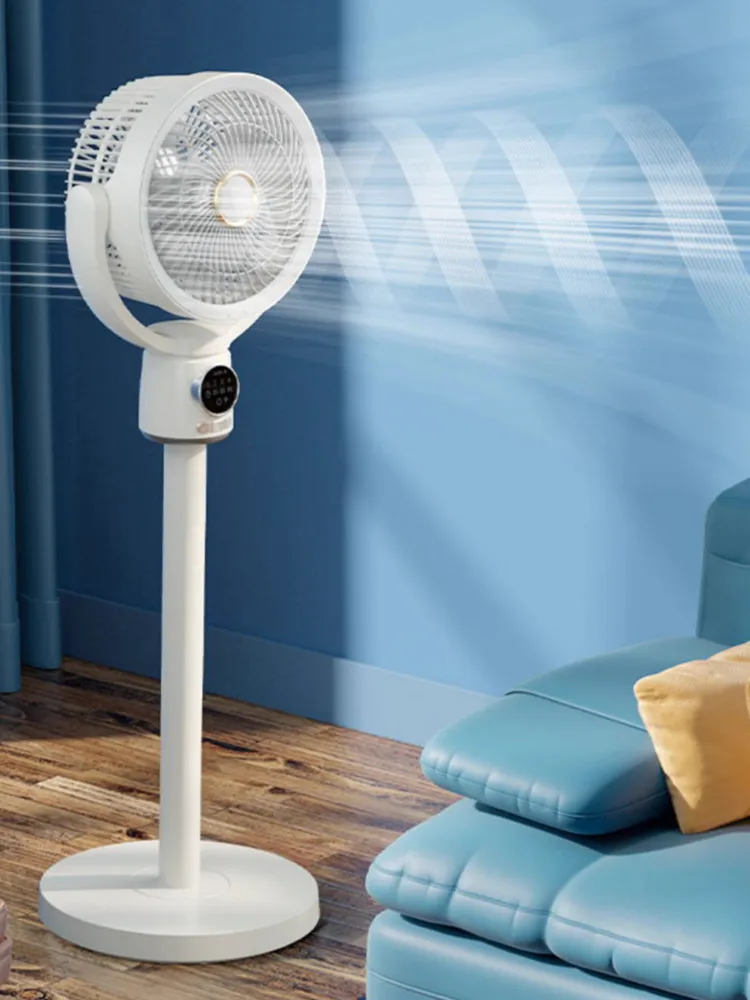 Radio Fan USB Air Circulation Floor Fan Household Automatic Shaking Table And Vertical Dual-Purpose White Summer Cooling Fan