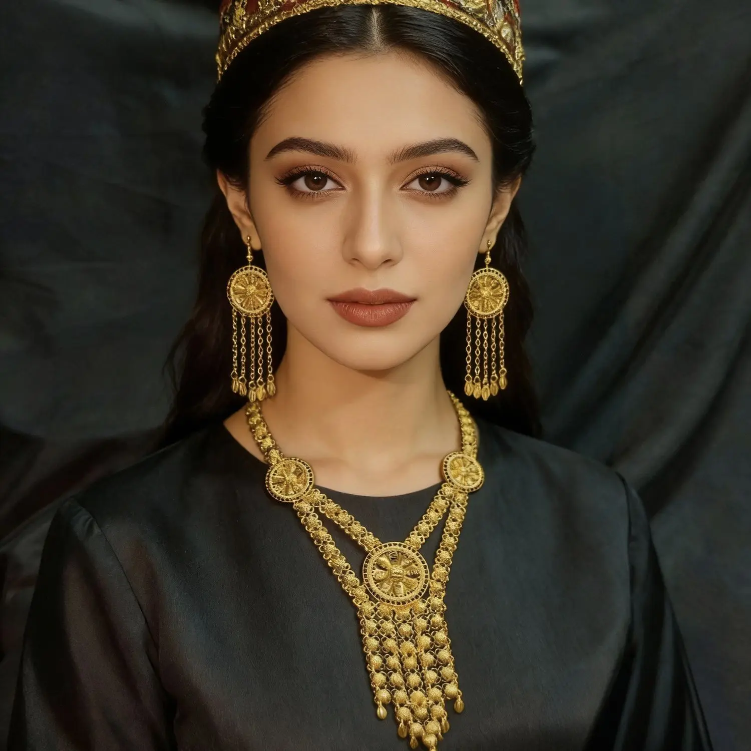 Dubai Fashion Women's 24K Gold Plated Necklace Earrings Exquisite Engagement Party Jewelry Set for Lovers DD11051 - view 4