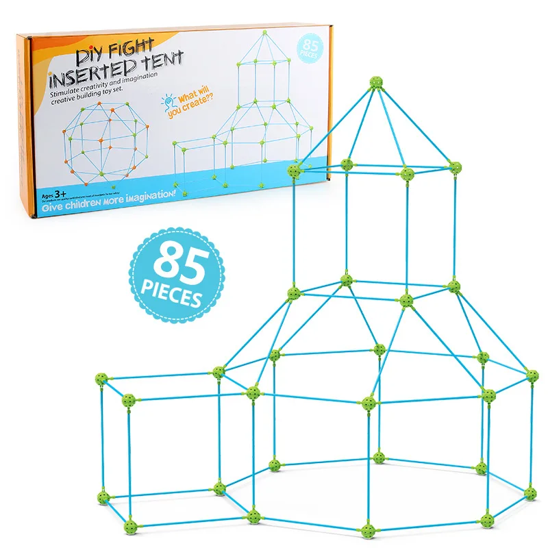 DIY Kids Building Toys 85 PCs Outdoor Educational Construction Set for Tent Castle Creative STEM Learning Peg Blocks