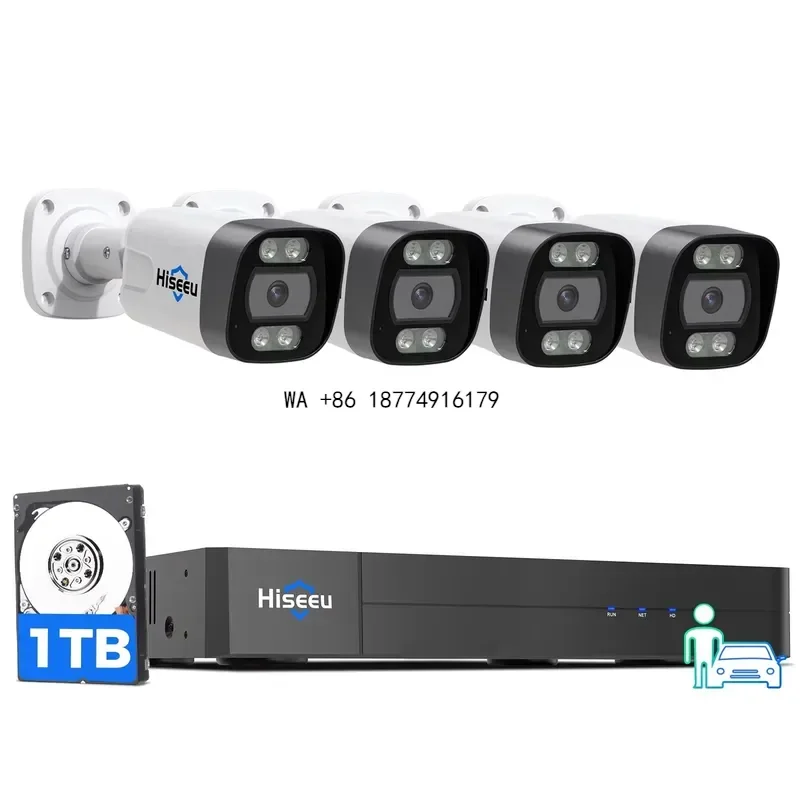 wmwmnu ShiYu Hiseeu POE IP 5MP 2K 1THard Security Surveillance CCTV System Kit Set 2 Way Audio 8ch 2k Nvr Record Face
