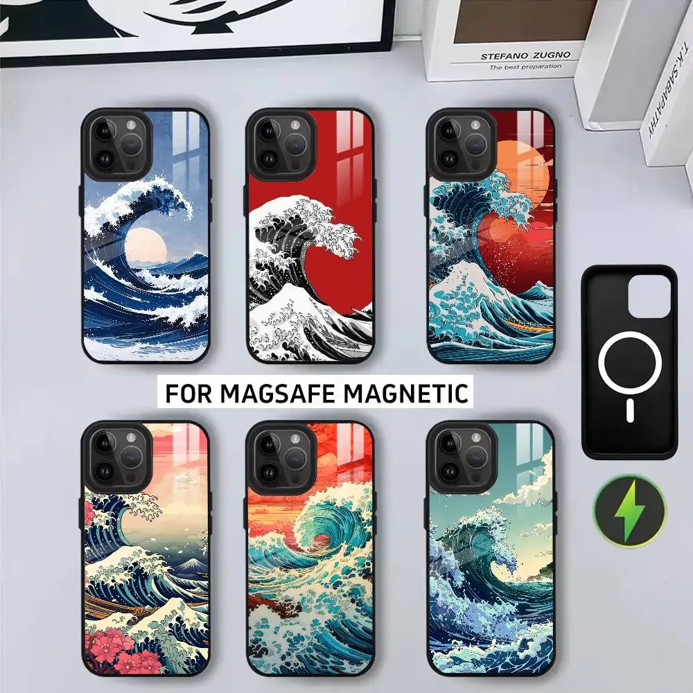 

The Great W-Wave Off K-Kanagawa Phone Case For iPhone17,16,15,14,13,12,11 Plus,Pro Magnetic with Magsafe Wireless Charging
