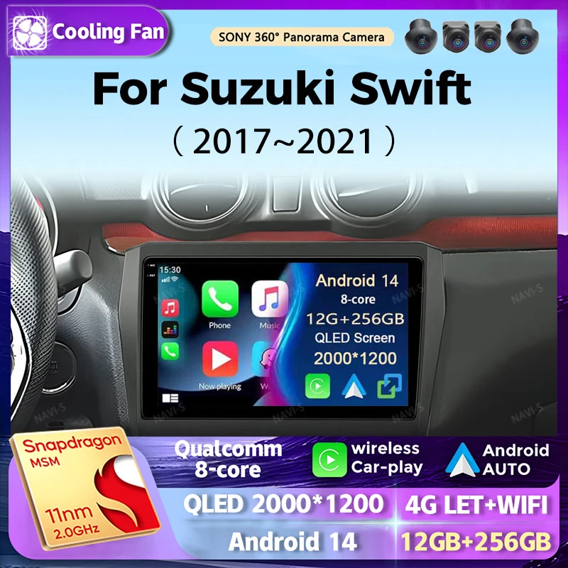 

Мультимедийный плеер на Android 14 для Suzuki Swift 2017-2021 Carplay, автомагнитола на Android, автомобильное радио, 4G, Wi-Fi, GPS, DTS, DSP, 48EQ, 2 Din, DVD