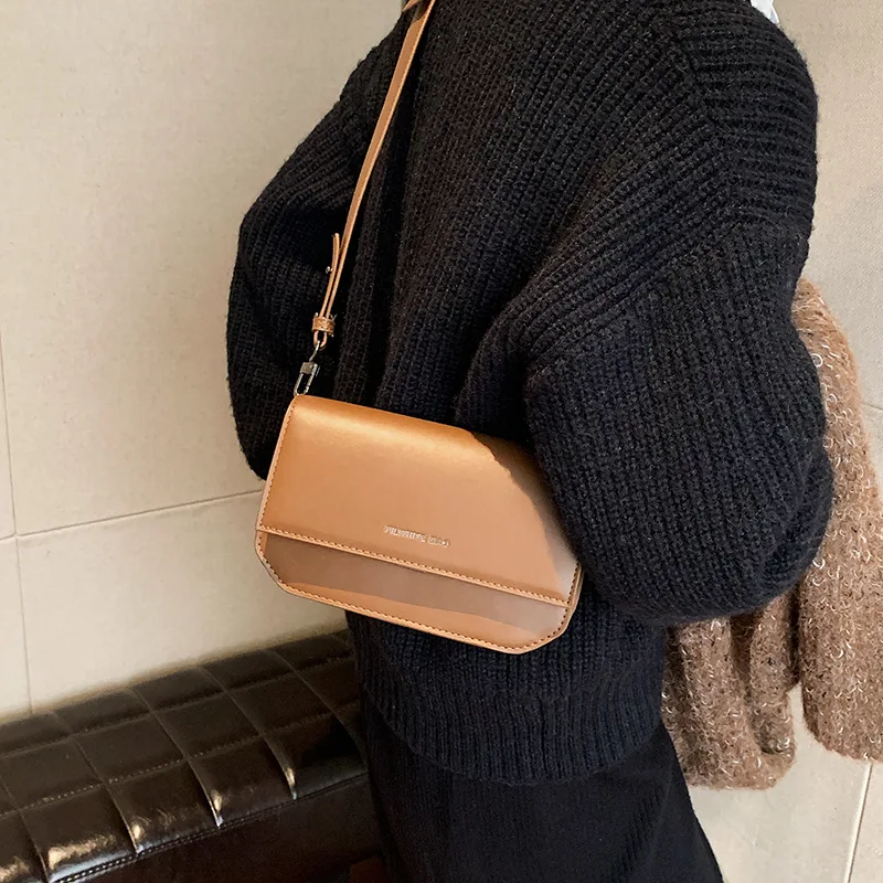 Women's Shoulder Bag PU Leather High-end Small Square Bag Niche Light Luxury Crossbody Street Fashion Commuter Shopping Trend