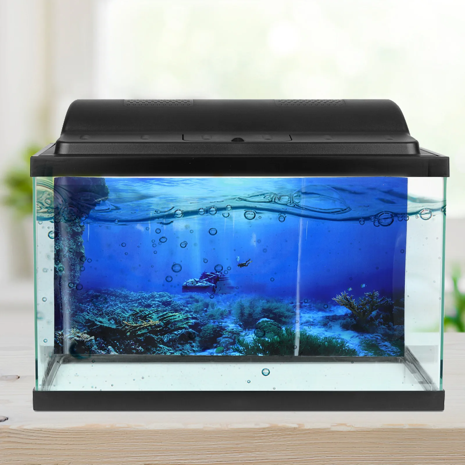 Fish In Aquarium Picture - Autocollant de fond d'écran pour aquarium,