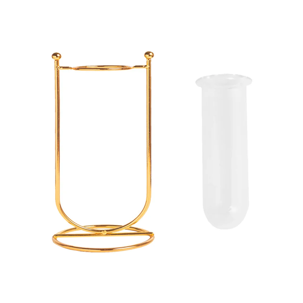 

Vases Flower Ornament Decorative Implement Supply Glass Craft Desktop Vessel Golden Hydroponic Container