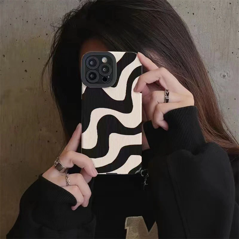 Shockproof Zebra Stripe Silicone Case For iPhone 14 15 16 Pro Max Cases For iPhone 11 12 13 Mini 7 8 Plus X XS XR Cartoon Cover image 4