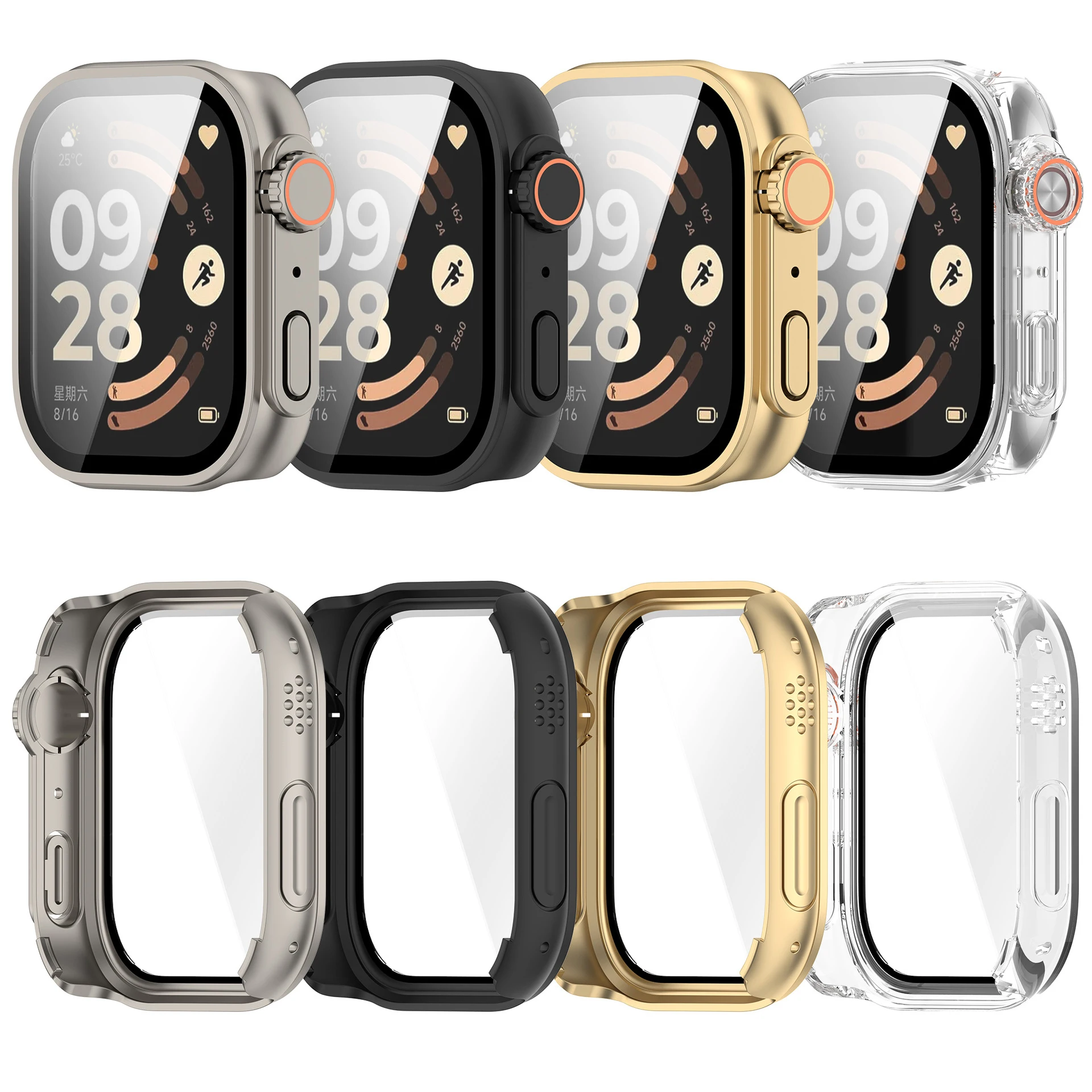 PC Case+Glass for Xiaomi Redmi Watch 6 Screen Protector Anti-scratch Film Bumper Protective Cover Redmi Watch 6 Accessories