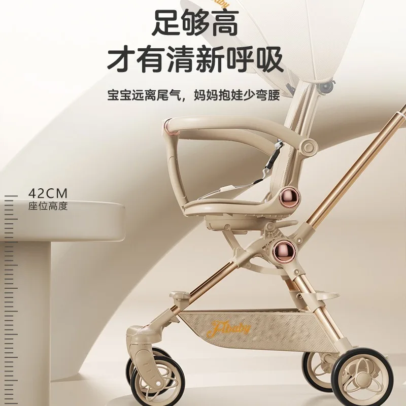 Poussette enfant légère et pliable, poussette bébé bidirectionnelle, poussette extérieure