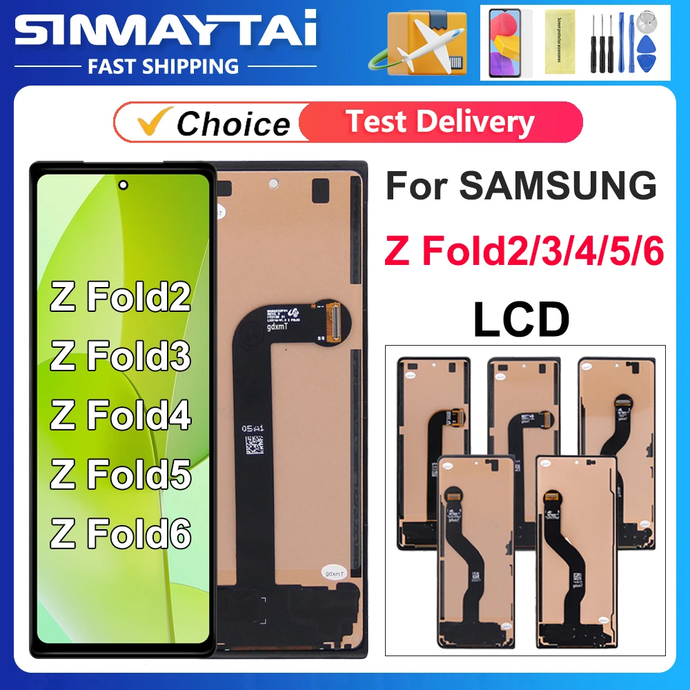 For Samsung Z Fold2 Fold3 Fold4 Fold5 Fold6 5G Tested Touch Screen Digitizer Assembly Replacement Z Fold 2 3 4 5 6 LCD Display